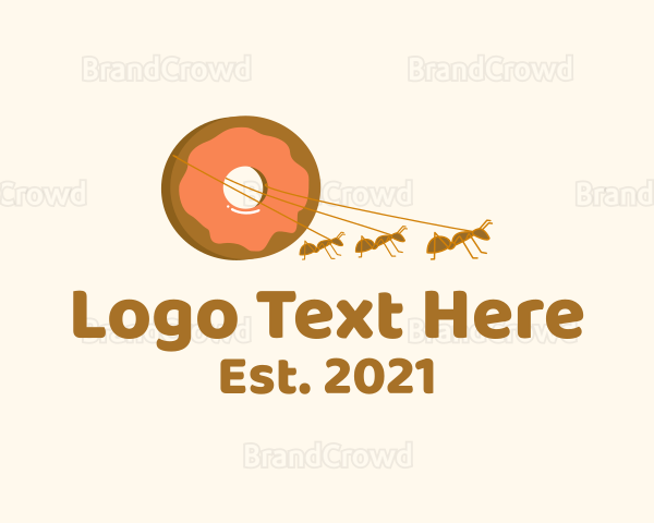 Ants Carrying Donut Logo