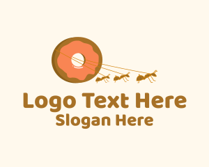 Ants Carrying Donut Logo