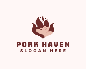 Pork Flame Barbecue logo design
