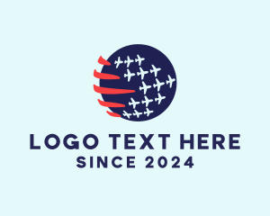 Globe - Patriotic Plane Globe logo design