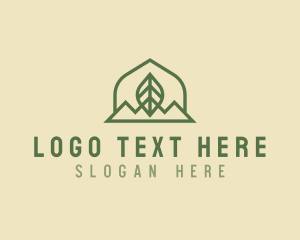 Nature Leaf Mountain logo design