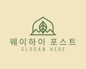 Nature Leaf Mountain logo design