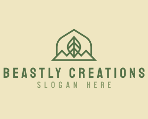 Nature Leaf Mountain logo design