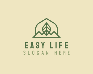 Nature Leaf Mountain logo design