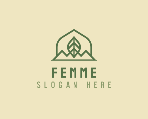 Nature Leaf Mountain logo design