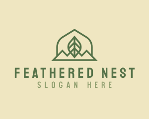 Nature Leaf Mountain logo design