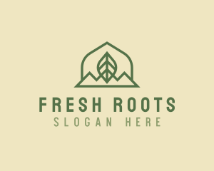 Nature Leaf Mountain logo design