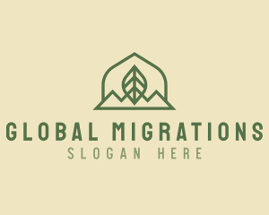 Nature Leaf Mountain logo design