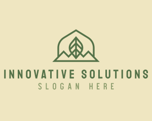 Nature Leaf Mountain logo design