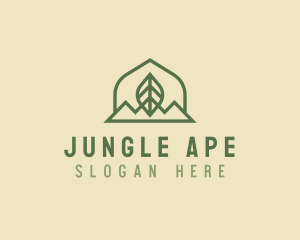 Nature Leaf Mountain logo design