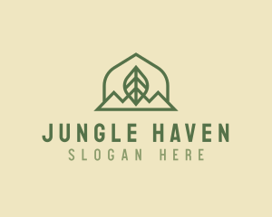 Nature Leaf Mountain logo design