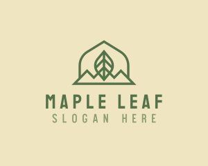 Nature Leaf Mountain logo design