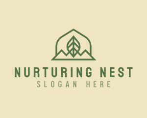 Nature Leaf Mountain logo design