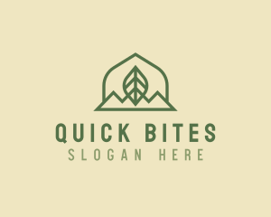 Nature Leaf Mountain logo design