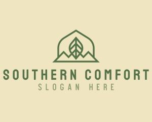 Nature Leaf Mountain logo design