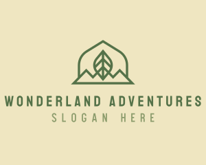 Nature Leaf Mountain logo design