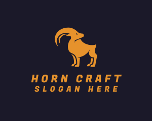 Gold Ram Horn logo design