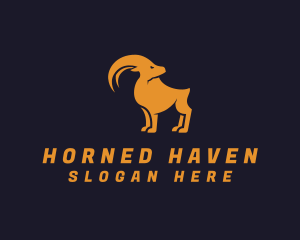 Gold Ram Horn logo design