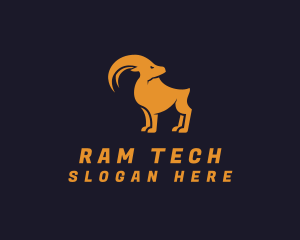 Gold Ram Horn logo design