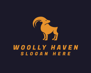 Gold Ram Horn logo design