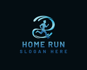 Athlete Running Fitness logo design