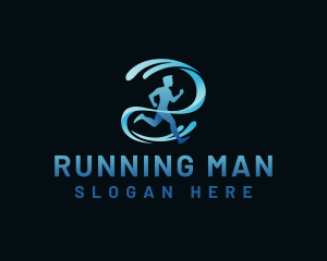 Athlete Running Fitness logo design