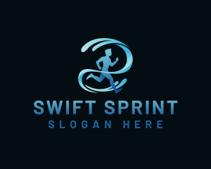 Athlete Running Fitness logo design