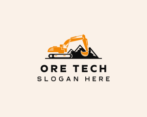 Mining - Mountain Mining Excavator logo design