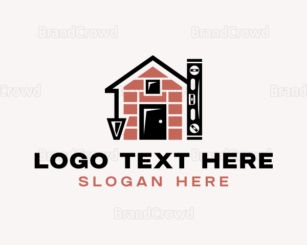 Brick Home Construction Logo