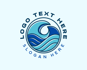 Tide - Ocean Waves Surfer logo design