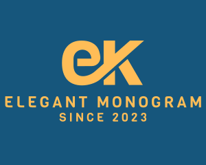 Monogram - Yellow Letter EK Monogram logo design