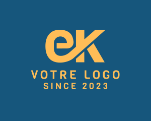 Generic - Yellow Letter EK Monogram logo design