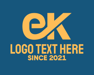 Monogram - Yellow EK Monogram logo design