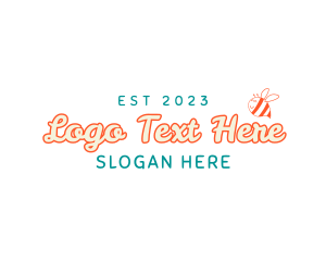 Homemade - Happy Bee Wordmark logo design