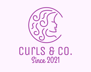 Curls - Purple Woman Salon logo design