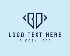 Gem - Generic Diamond Outline Letter BD logo design