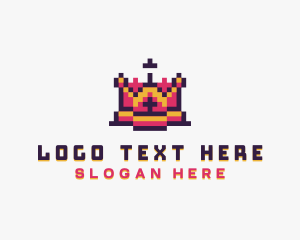 Futuristic - Pixel Royal Crown logo design
