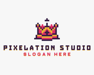 Pixel Royal Crown logo design