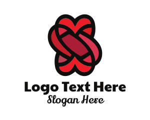 Red Heart - Heart Wedding Knot logo design
