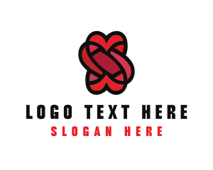 Red Heart - Heart Wedding Knot logo design