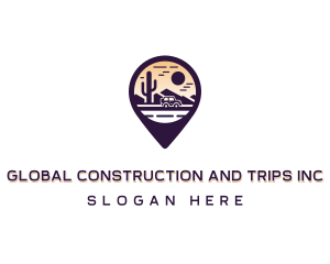 Road Trip Location Pin logo design