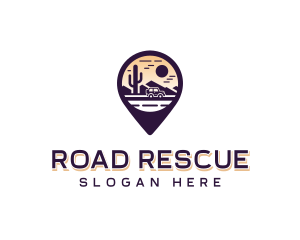 Road Trip Location Pin logo design