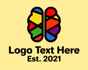 Review Center - Rainbow Mind Brain logo design