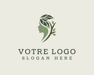 Organic Leaf Face Logo