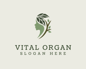 Organic Leaf Face logo design