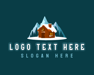 Snow - Snow Cabin Lodge logo design