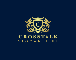 Horse - Luxury Pegasus Crest logo design