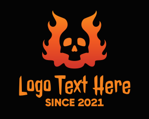 Flaming - Evil Flaming Skull logo design