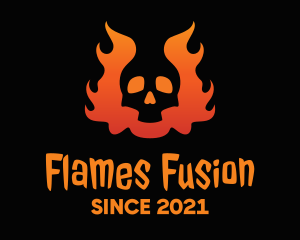 Evil Flaming Skull logo design