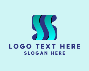 3D Wave Letter S logo design